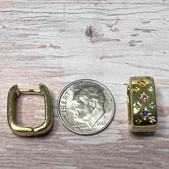 Colorful Starburst Cuff Earrings - Picture 5 of 6